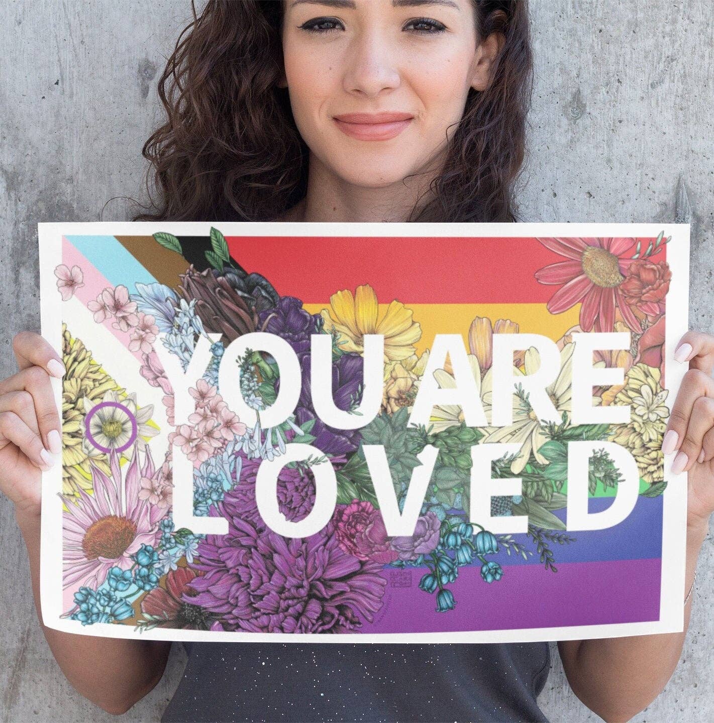 Transpainter - Wholesale Art Print - You Are Loved Poster | Rainbow Pride Art | LGBTQ Poster3