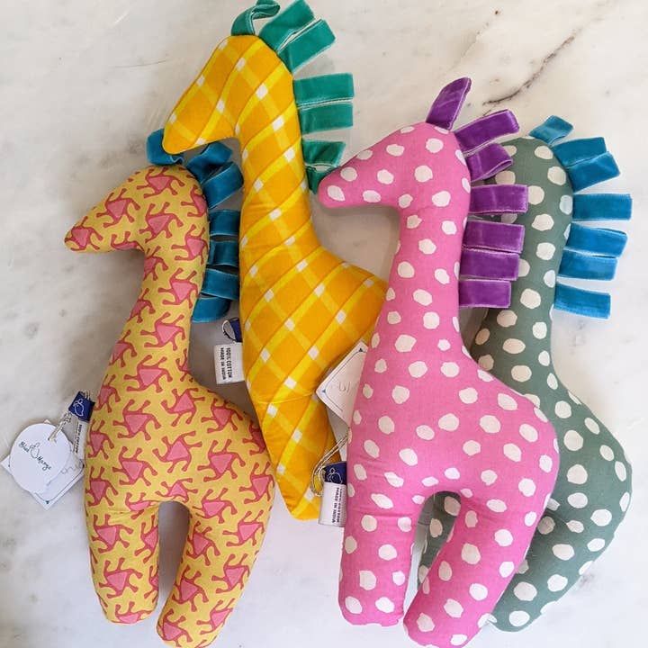 Curiosity - Vente Peluche – enfant et bébé - Jouet en peluche girafe en ruban de coton2
