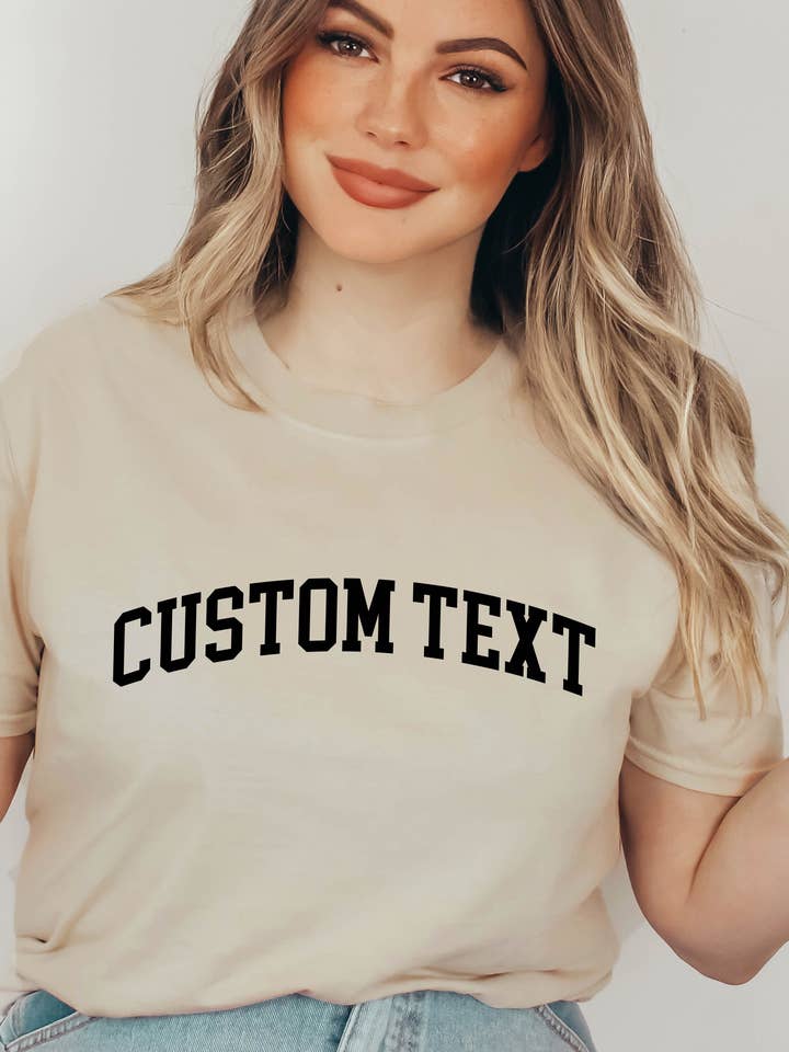 Custom Printed Logo Tee Shirt - Custom Text/Artwork Tshirt and other Purchase Wholesale custom t shirts. Free Returns & Net 60 Terms on Faire trending on Faire.