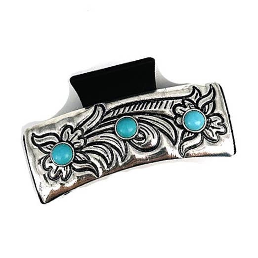 WESTERN STYLE TURQUOISE CASTING HAIR CLAW for wholesale by Snowing West