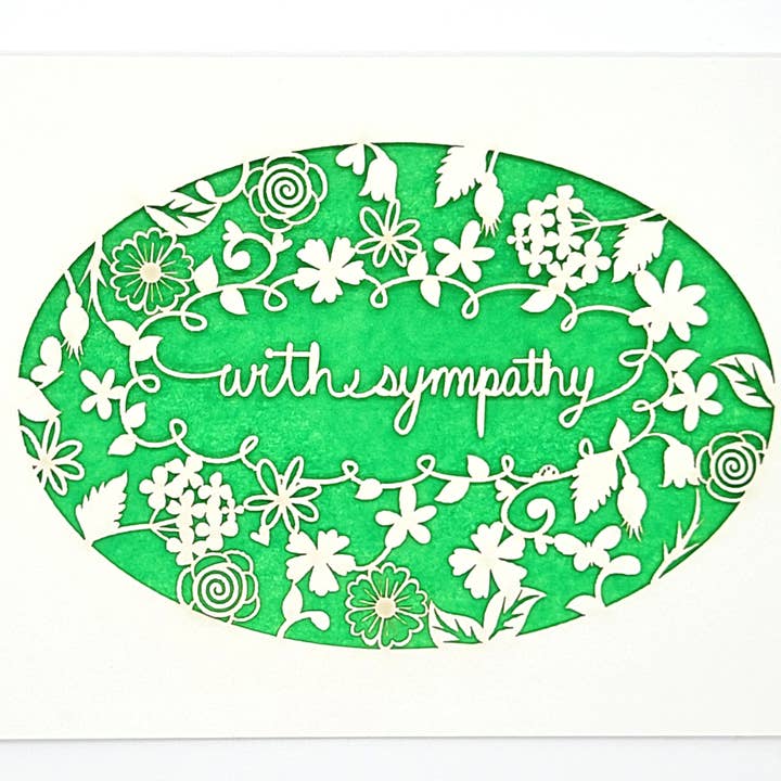 two hermanas – Engroshandel Sympati-kort – Med sympati omkring en krans af blomster5
