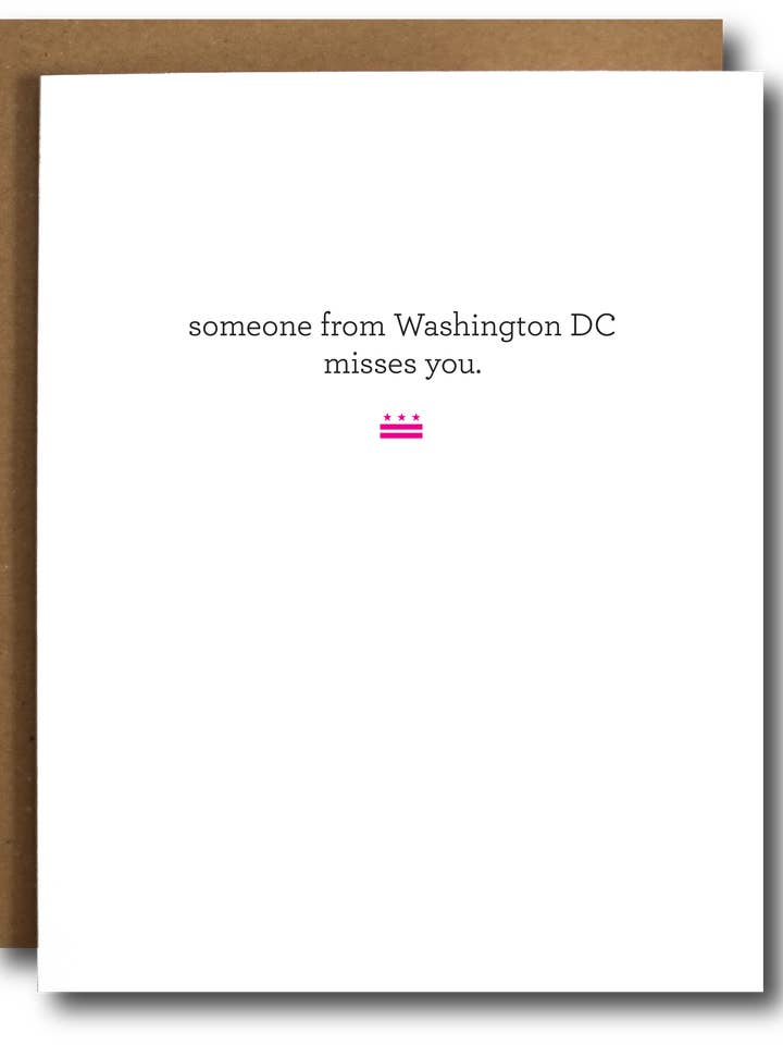 Washington DC Misses You Card for wholesale by The Card Bureau