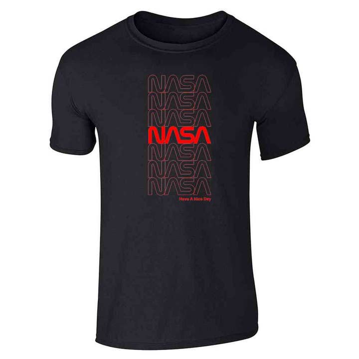 NASA Approved Retro Repeating Worm Logo Unisex Tee for wholesale by Pop Threads
