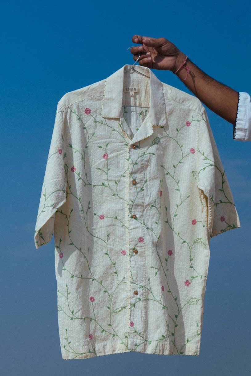 Choyal - Fair Trade Unisex Clothing - Wholesale Button Down Shirt - Unisex - UNISEX FLORAL EMBROIDERY SHIRT IN 100% COTTON1