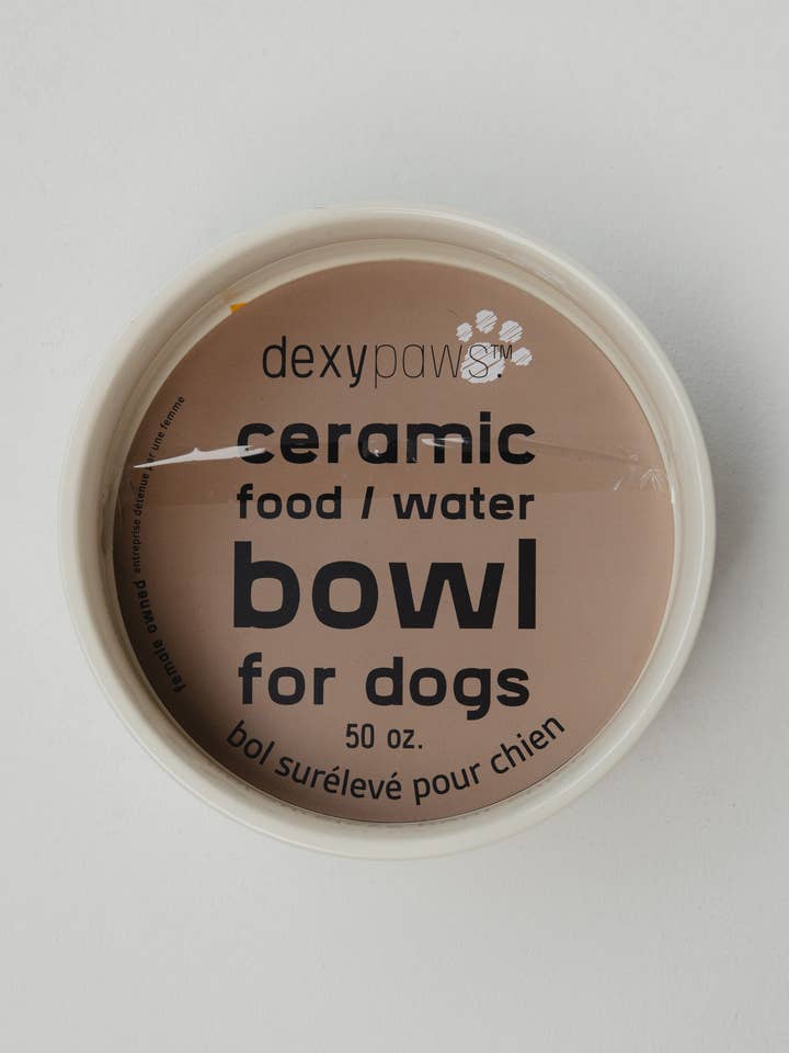 Barks & Bubbles Ceramic Dog Bowl – 50oz/8 inches for wholesale by dexypaws