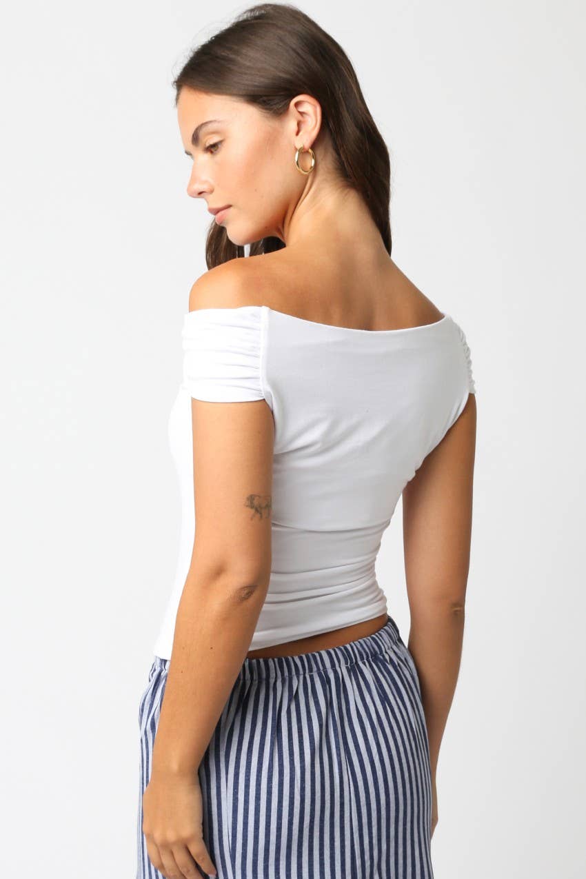 Olivaceous - Wholesale Knit Top - Women's - Leslie Off Shoulder Top6