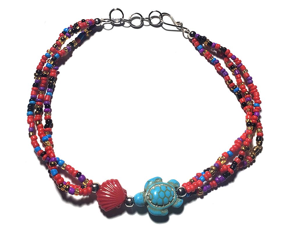 Pichincha - Wholesale Anklet - Sea Turtle Shell Beaded Multi Strand Anklet8