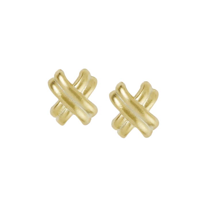 Susan Shaw - Wholesale Stud/Post Earrings - Gold Small Texas X's Earrings