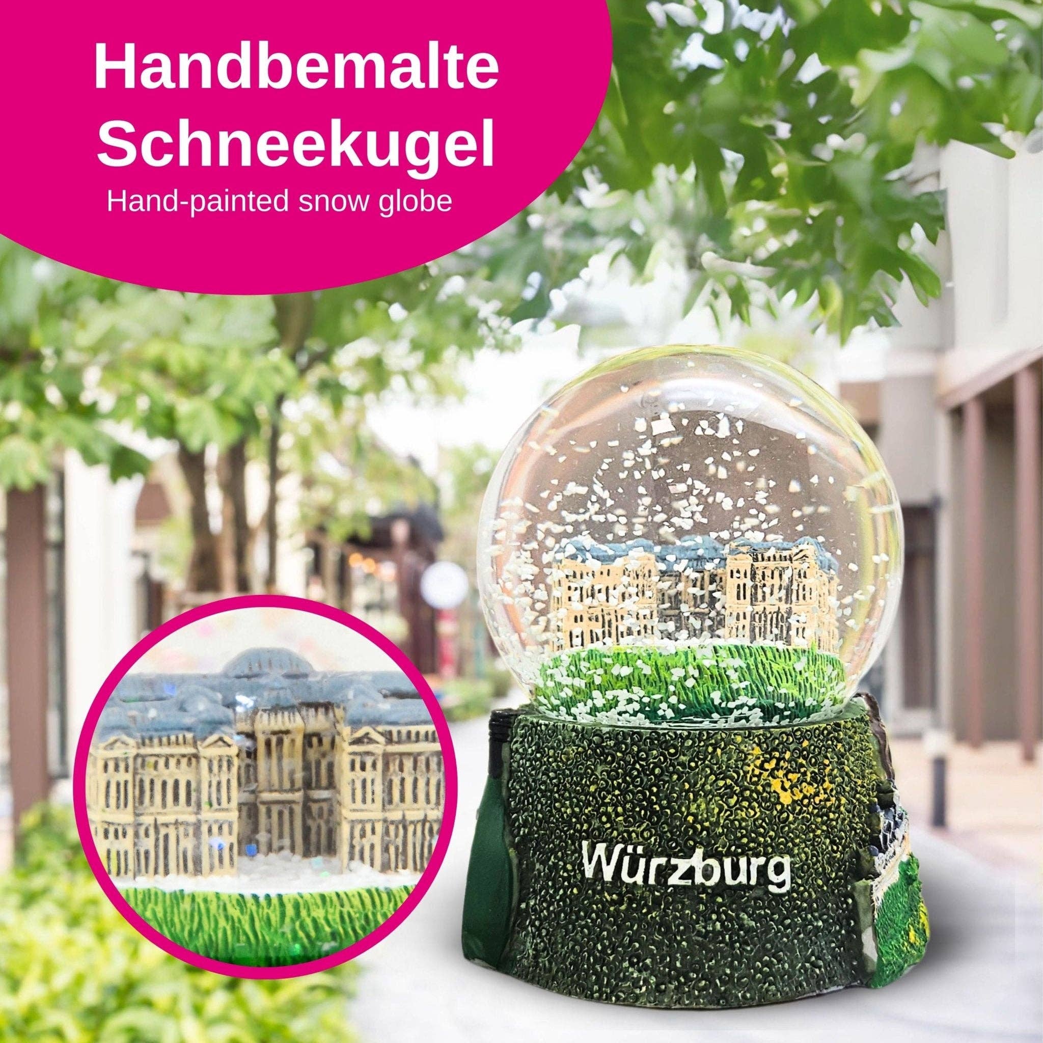 Schneekugelhaus - Venta al por mayor Bola de nieve - Niños y bebés - Bola de nieve souvenir de Würzburg con Residencia, 65 mm de diámetro1