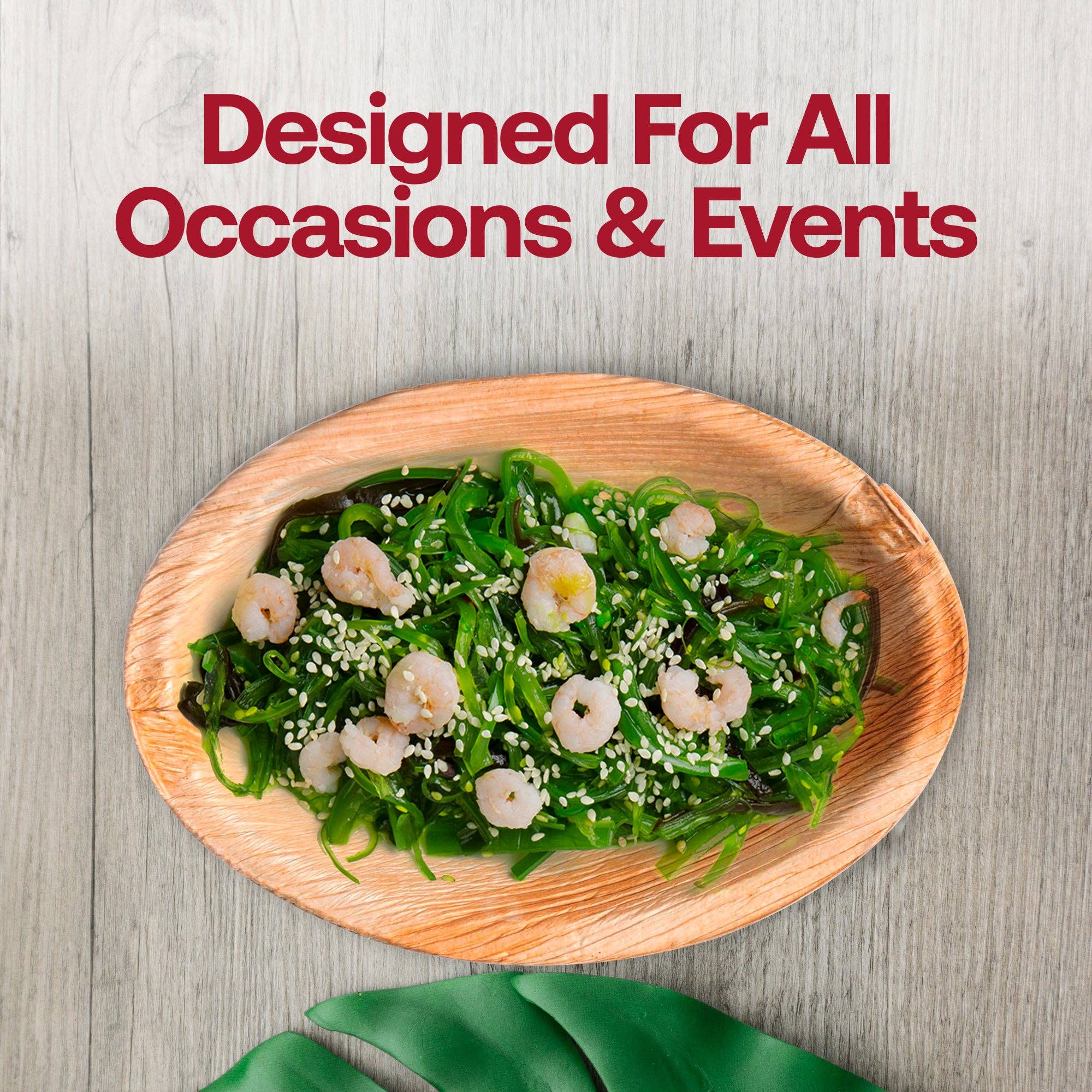 Smarty had a Party - Wholesale Kartonnen bordje - 5" Ovale Palmblad Milieuvriendelijke Wegwerpkommen - 100 stuks7