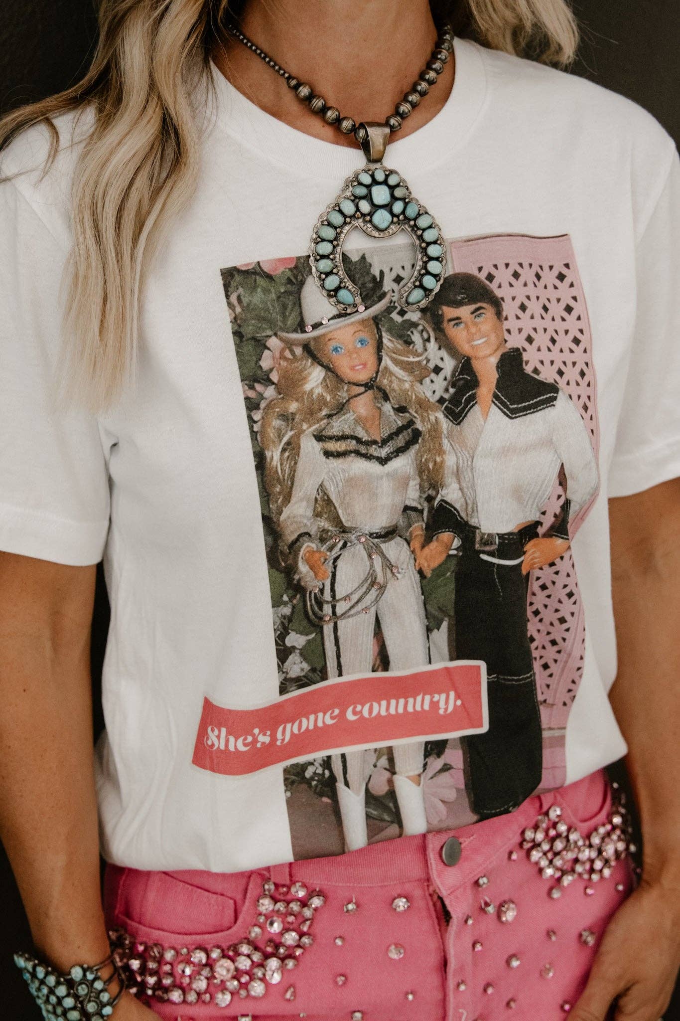 Summer Tees - Vendita all'ingrosso Maglietta serigrafata - Donna - GINA LEI È ANDATA COUNTRY TEE1