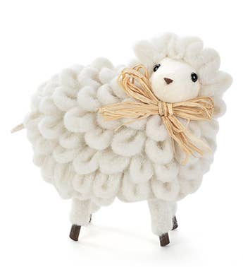 Napco - Wholesale Decorative Tabletop Object - Sheep, Fuzzy Item # 77845