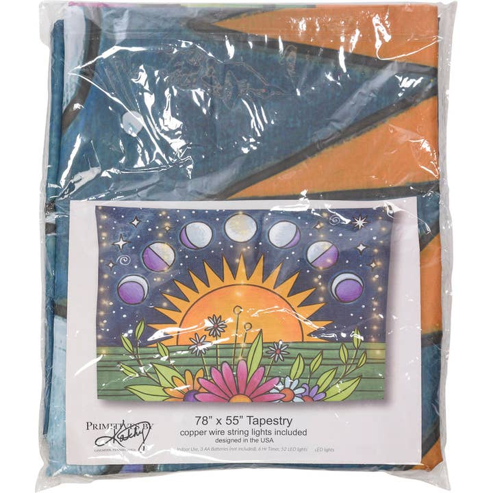 Primitives by Kathy - Wholesale Wall Sign - Moon Phases Lighted Tapestry