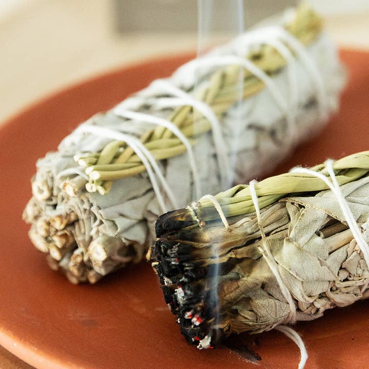 Oh Shanti - Vente Bâton de sauge - Fagot de fumigation Sauge blanche & Herbe douce3