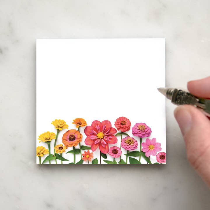 Sticky Notes - Zinnias for wholesale by Bottle Branch