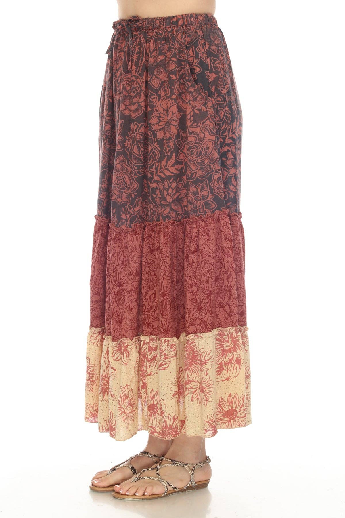 Lakhays Collection Inc. - Wholesale Skirt - Women's - Cactus Garden Tiered Maxi Skirt2