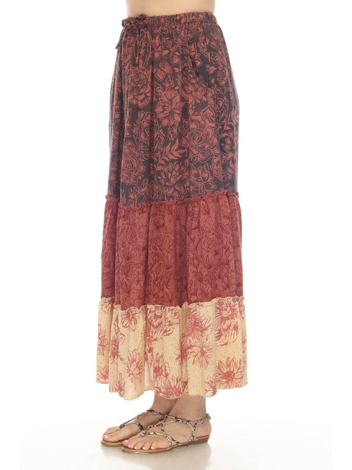Lakhays Collection Inc. - Wholesale Skirt – Women’s - Cactus Garden Tiered Maxi Skirt3