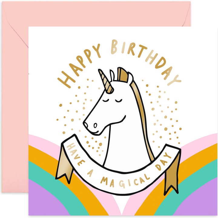 Carte d'anniversaire licorne - Carte d'anniversaire - Carte licorne - Amusante pour la vente par Old English Company