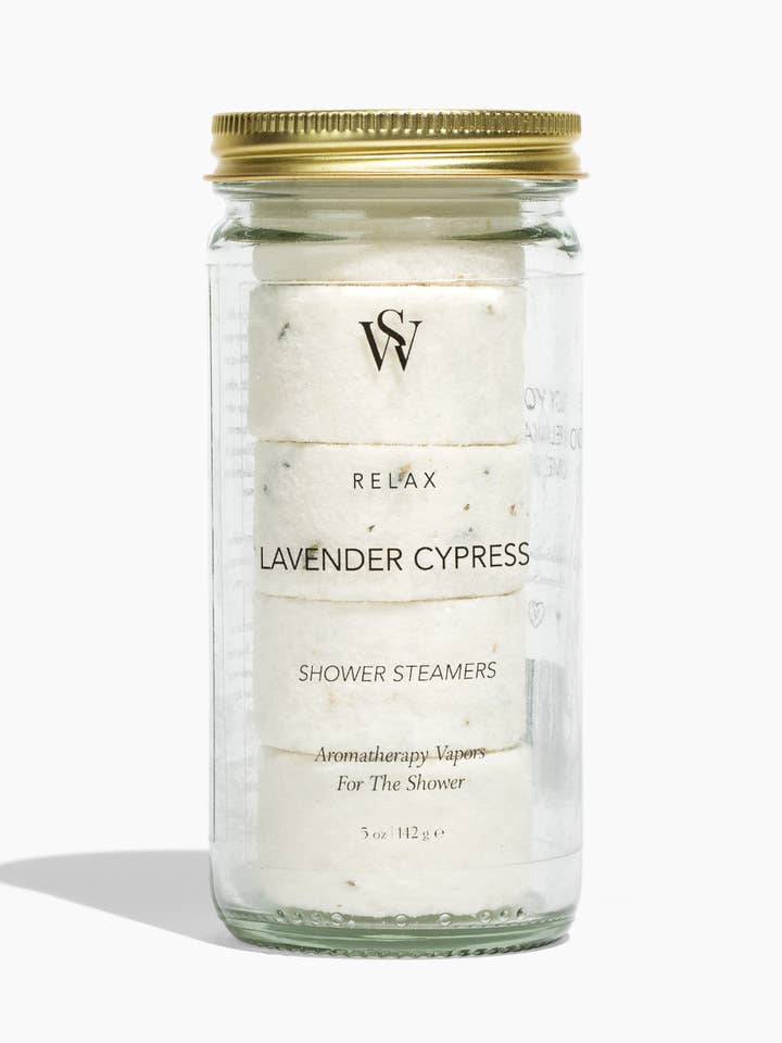 Lavender Cypress Shower Steamers for wholesale by Earth Elements Soapworks