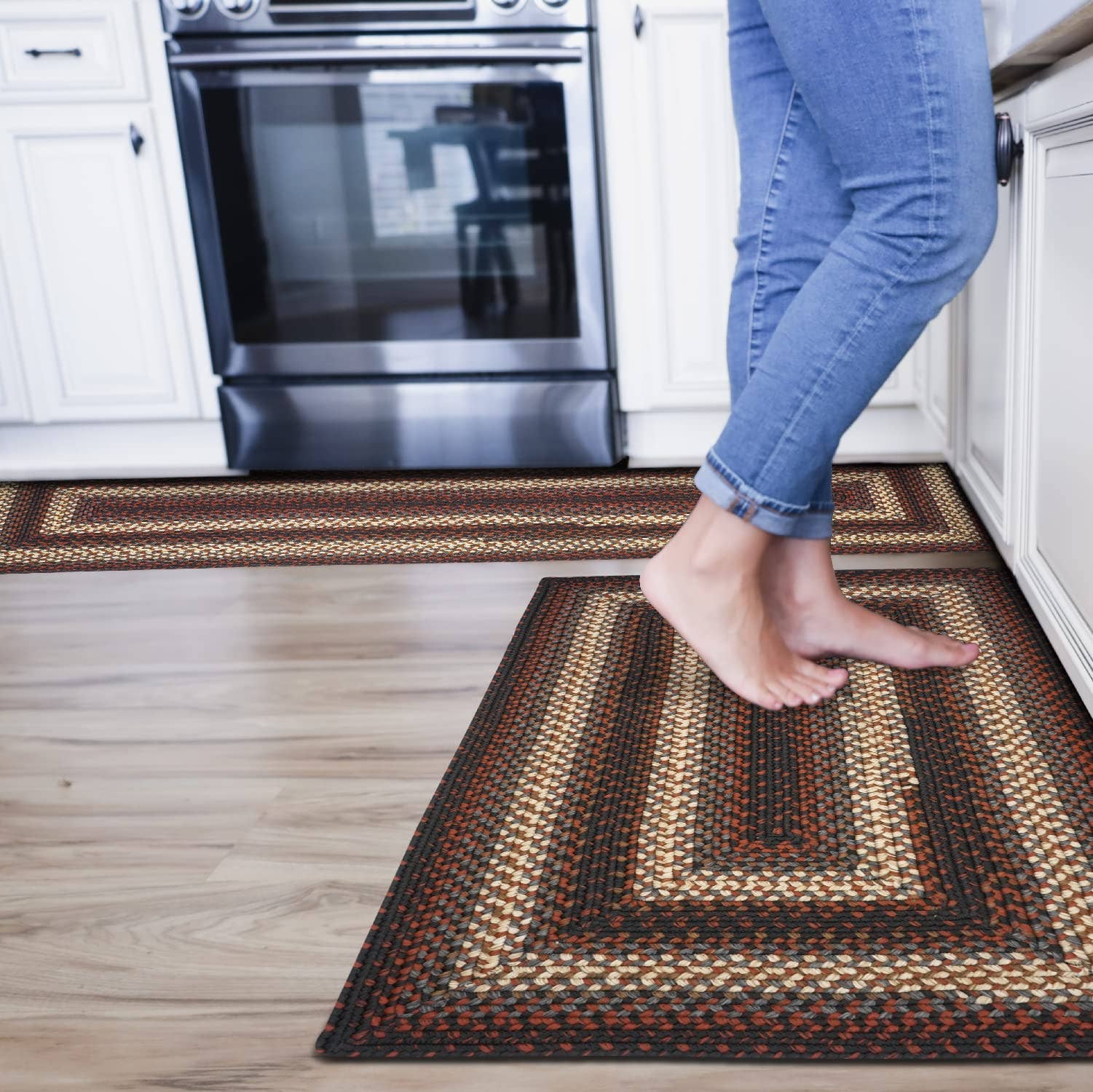 Homespice Decor - Wholesale Area Rug - Montgomery Burgundy Braided Rug for Indoor & Outdoor6