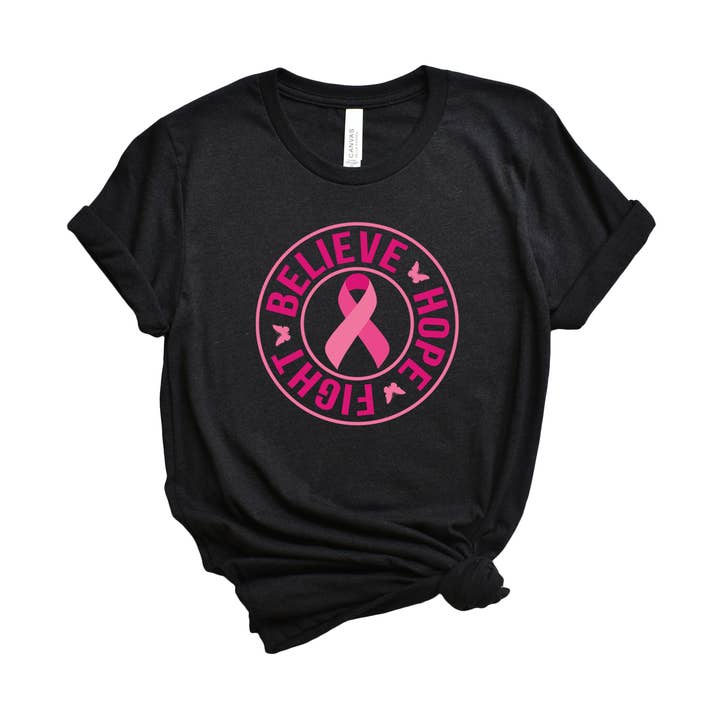 Believe Hope Fight Ribbon | T-shirt illustré à manches courtes pour la vente par Olive And Ivory Wholesale