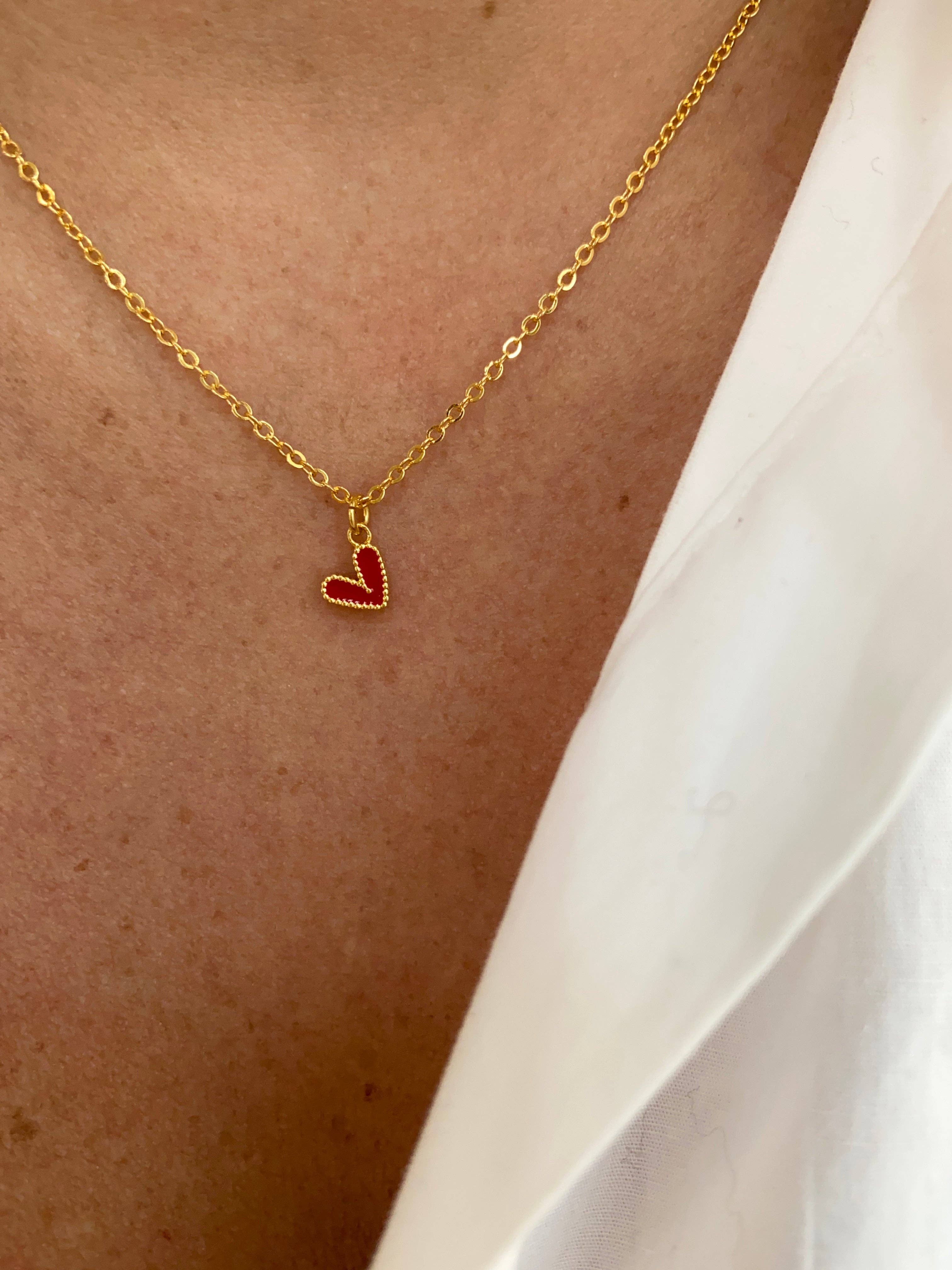 A.B. Paris - Vendita all'ingrosso Collana con ciondolo/pendaglio - Collana mini cuore in ottone placcato oro 24k0