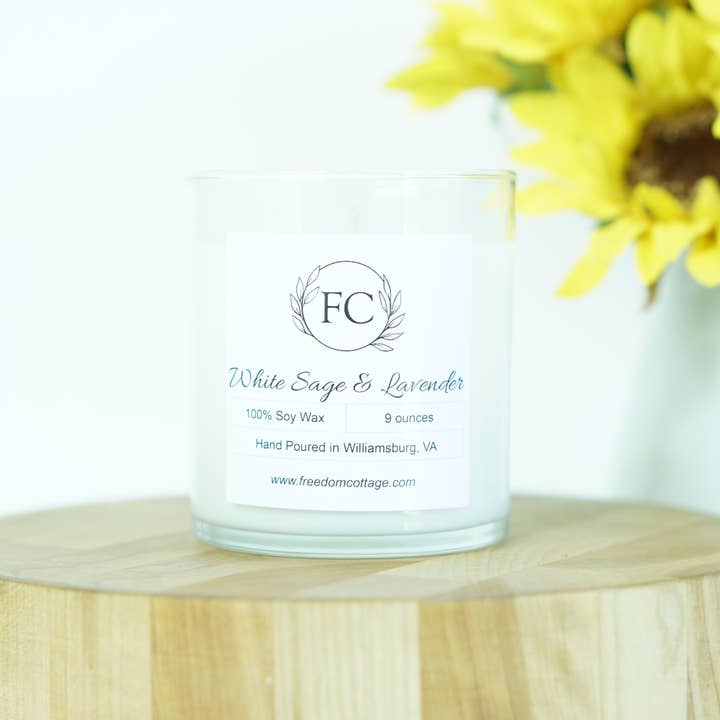 Sabio blanco y lavanda para venta al por mayor de Freedom Cottage