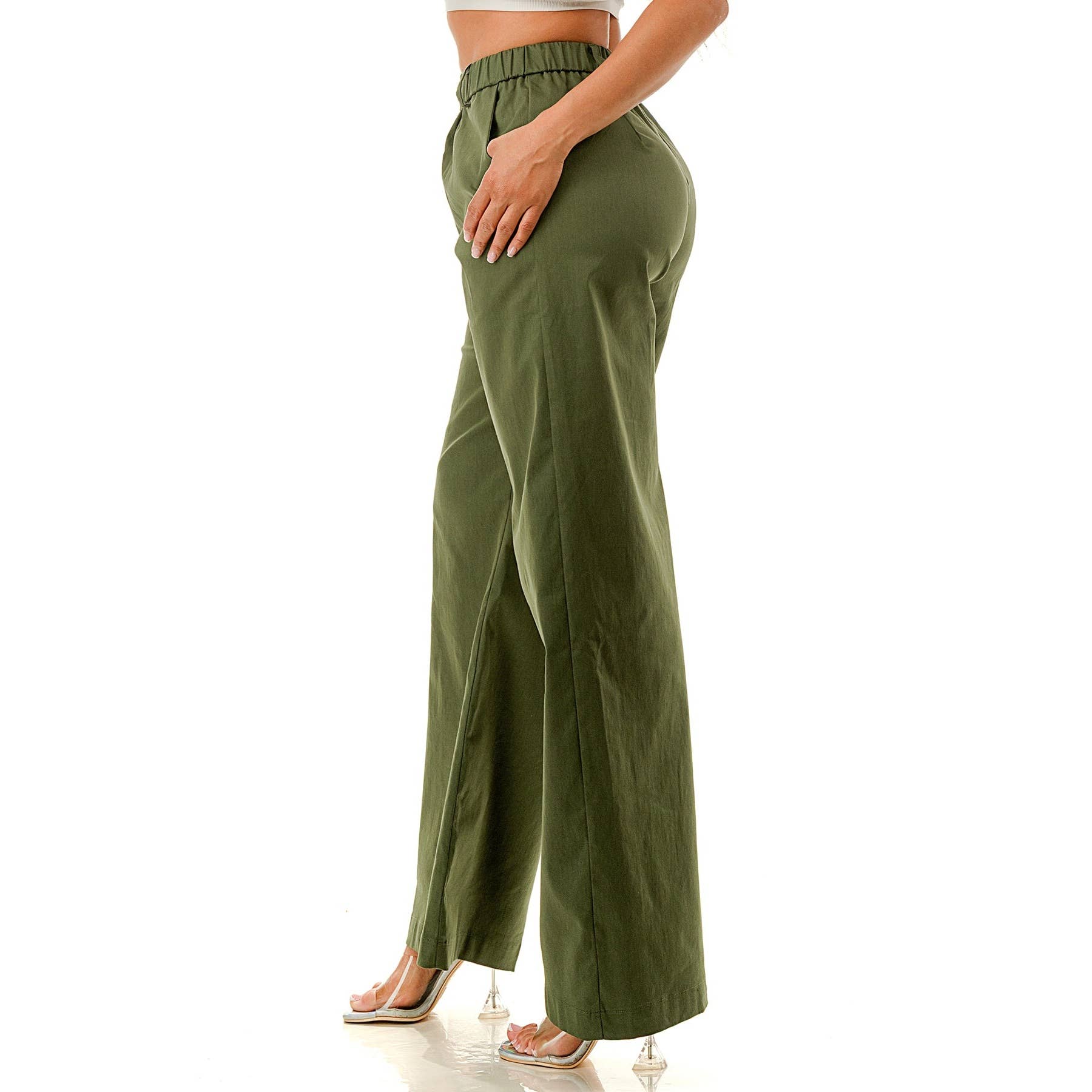 DORCAS – Engroshandel Bukser - Dame – Plus size plisseret slå-om-nederdel skouser med bredbenet buksesæt5