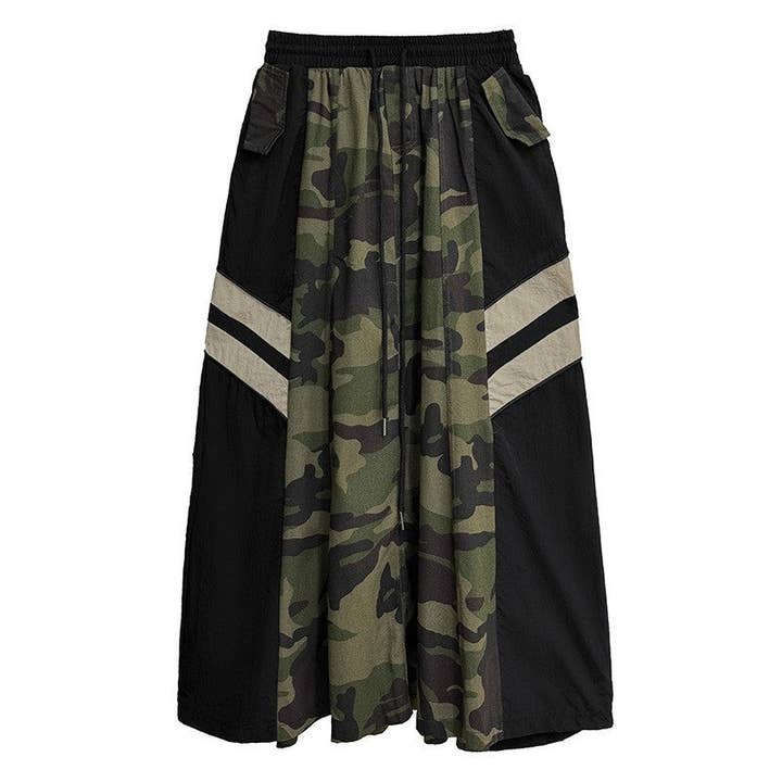 Sheer Trend – Engroshandel Nederdel - Dame – Camouflage leopard denim nederdel med høj talje5