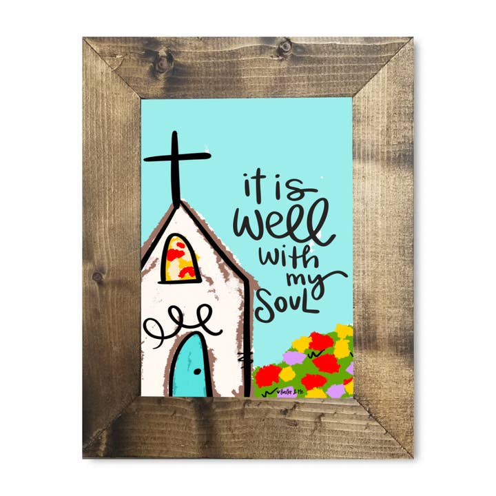 Baxter & Me - Wholesale Wall Sign - It is Well Church Framed Art