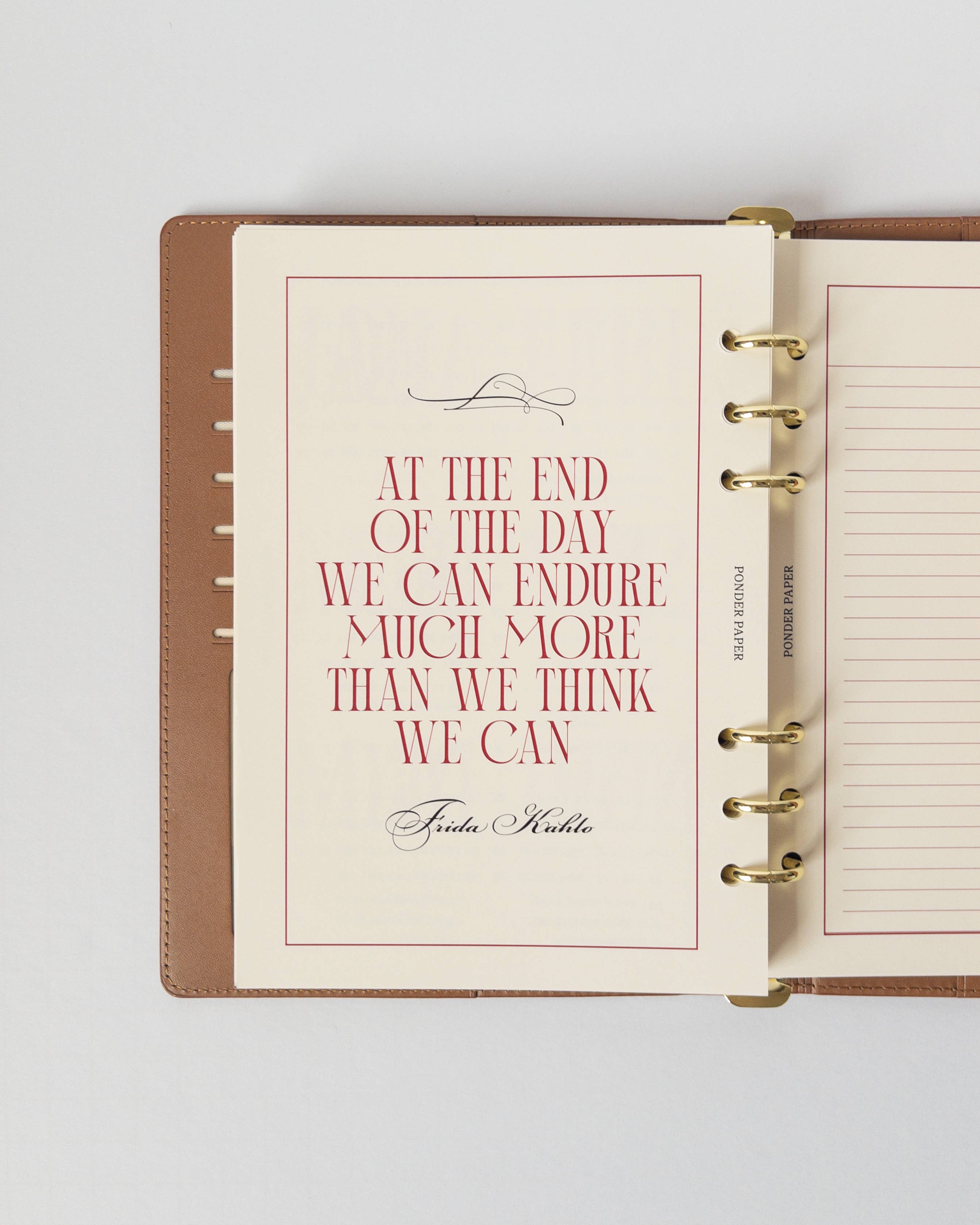 Ponder Paper Co – wholesale Planerare – 12-månaders planeringskalender i siennaläder1