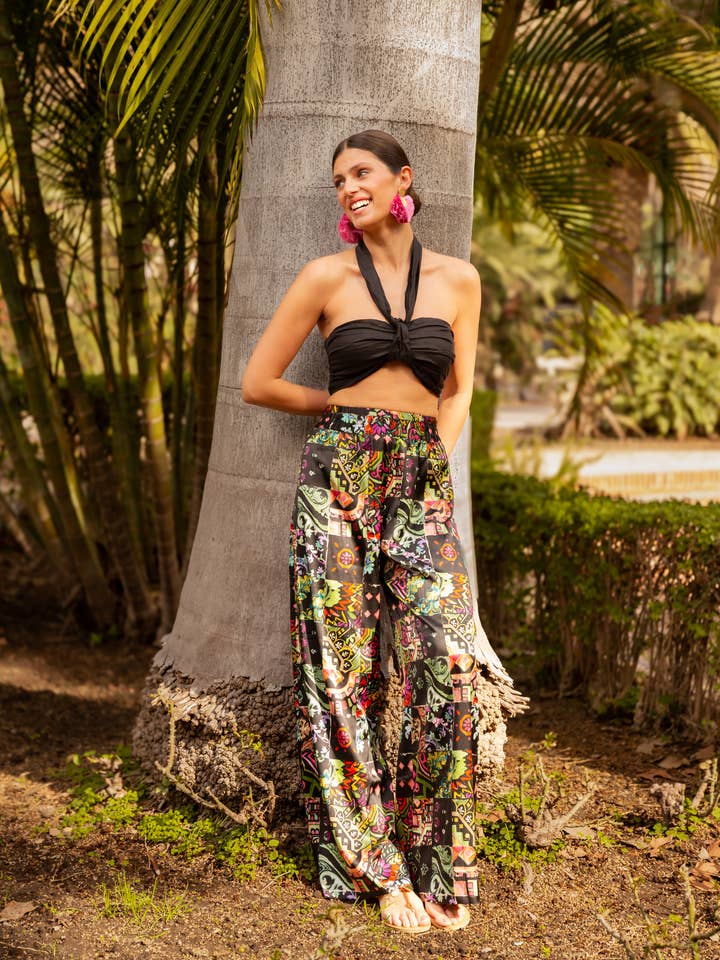 Calças de seda elástica Johnny Silk Azulejo Escuro por atacado de Introvertie VIENNA