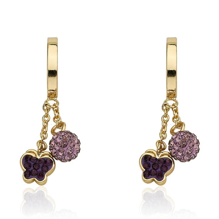 Crystal Butterfly Dangle Earring for wholesale by Little Miss Twin Stars