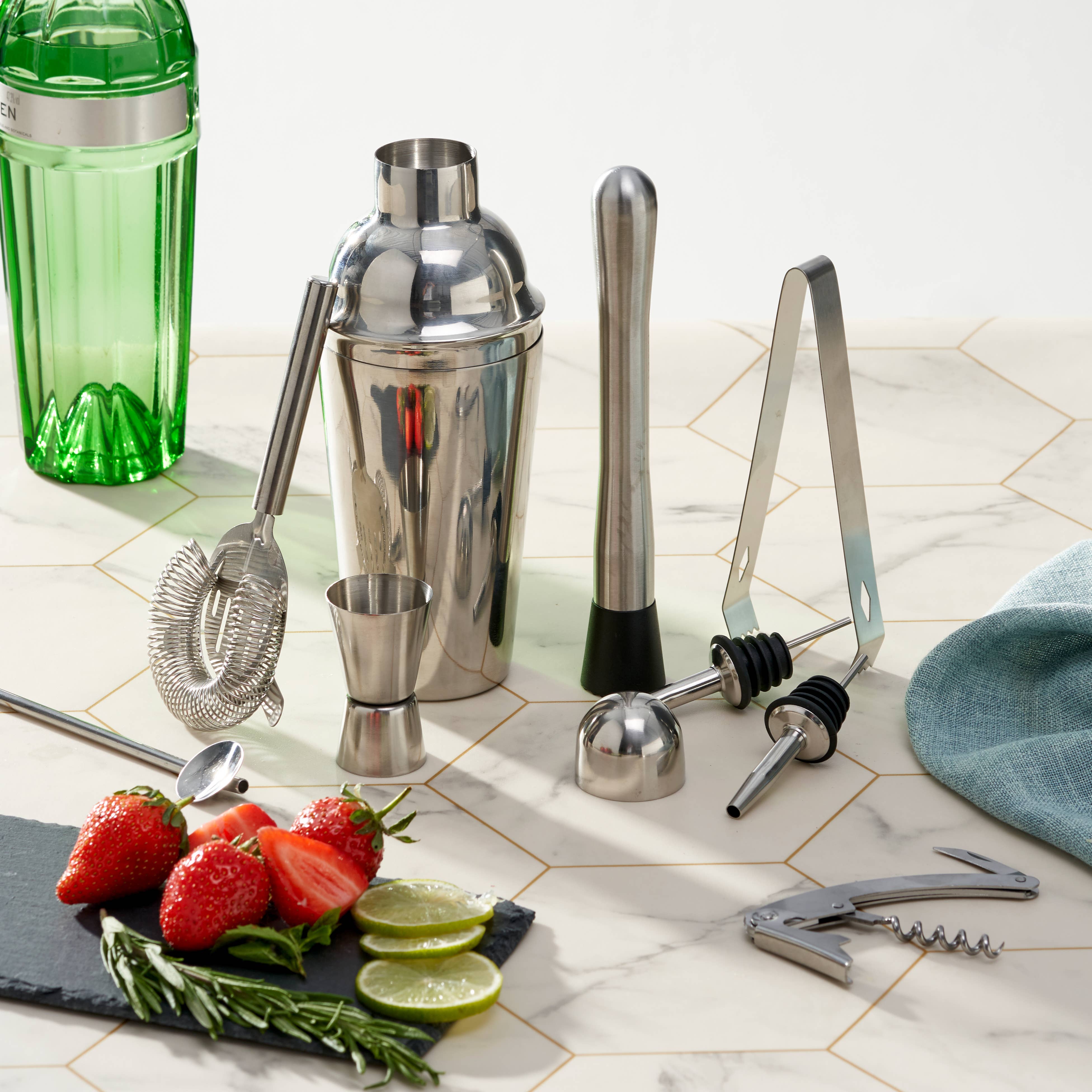 Oak & Steel - Wholesale Bar Tool - 10 Pieces Stainless Steel Cocktail Making Shaker Mixer6