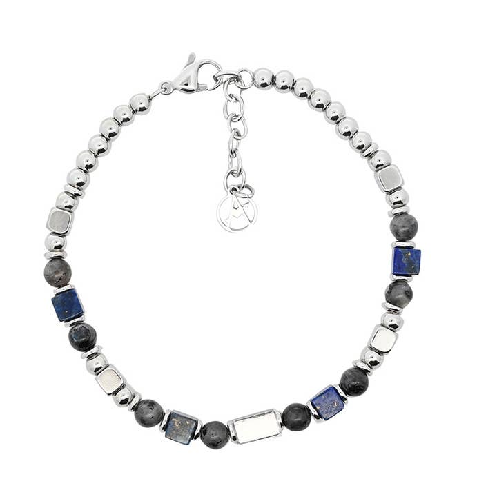 PULSEIRA MASCULINA COM ESFERAS E MISSANGAS DE PEDRA por atacado de AMORINO SRL