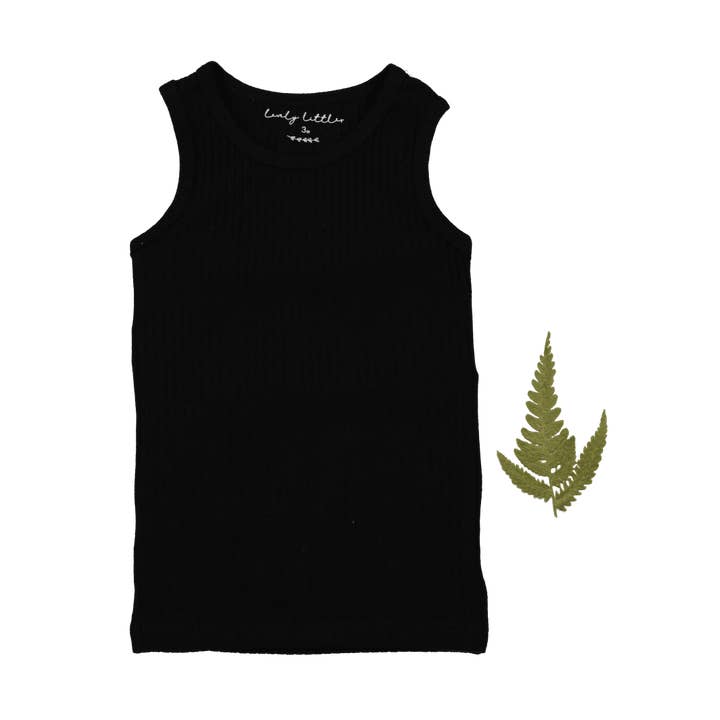 The Tank - Zwart geribbeld voor wholesale door Lovely Littles