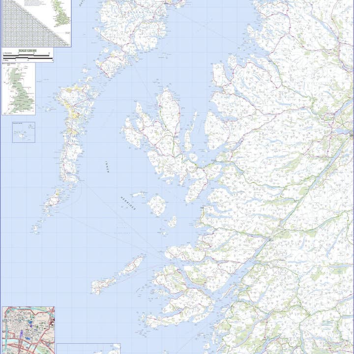 Carte routière régionale de l'ouest de l'Écosse et des Western Isles pour la vente par Map Marketing Limited