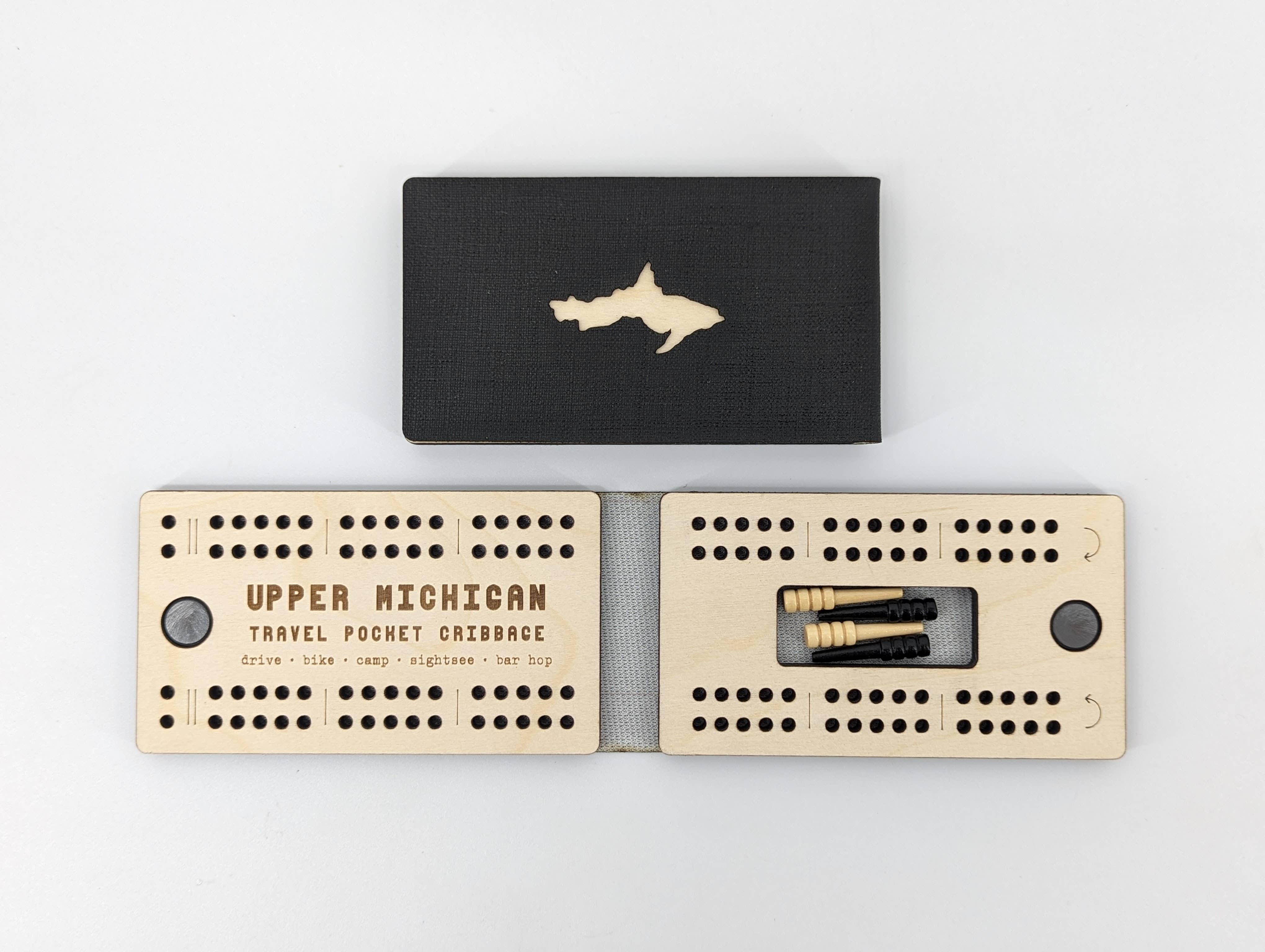 Makery Maven Co. - Wholesale Board Game - State Collection | Travel Size Pocket Cribbage Board4