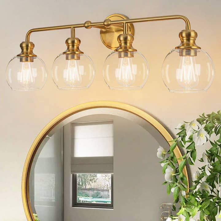 Irvine Gold Modern 4-Light Vanity Light for wholesale by Brio Lighting