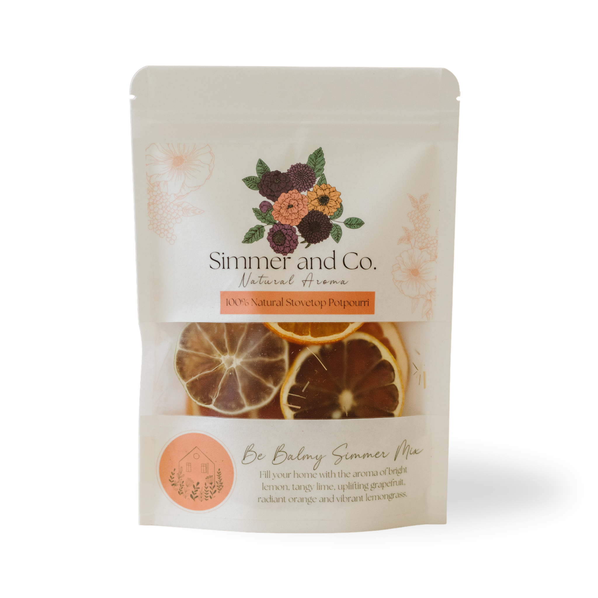 Simmer and Co Natural Aroma – wholesale Potpourri – Be Balmy Simmer Pot Mix, Natural Citrus Grove Aroma1