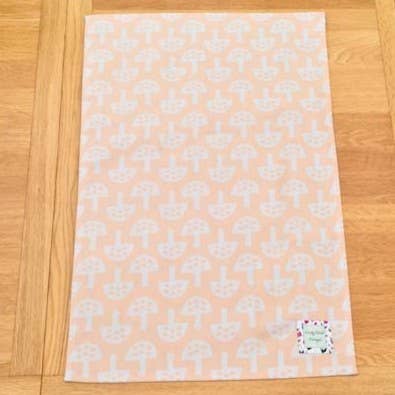 Organic Cotton Tea Towel - Glen Tanar Mushrooms - Pale Acorn for wholesale by Nicky Web Designs