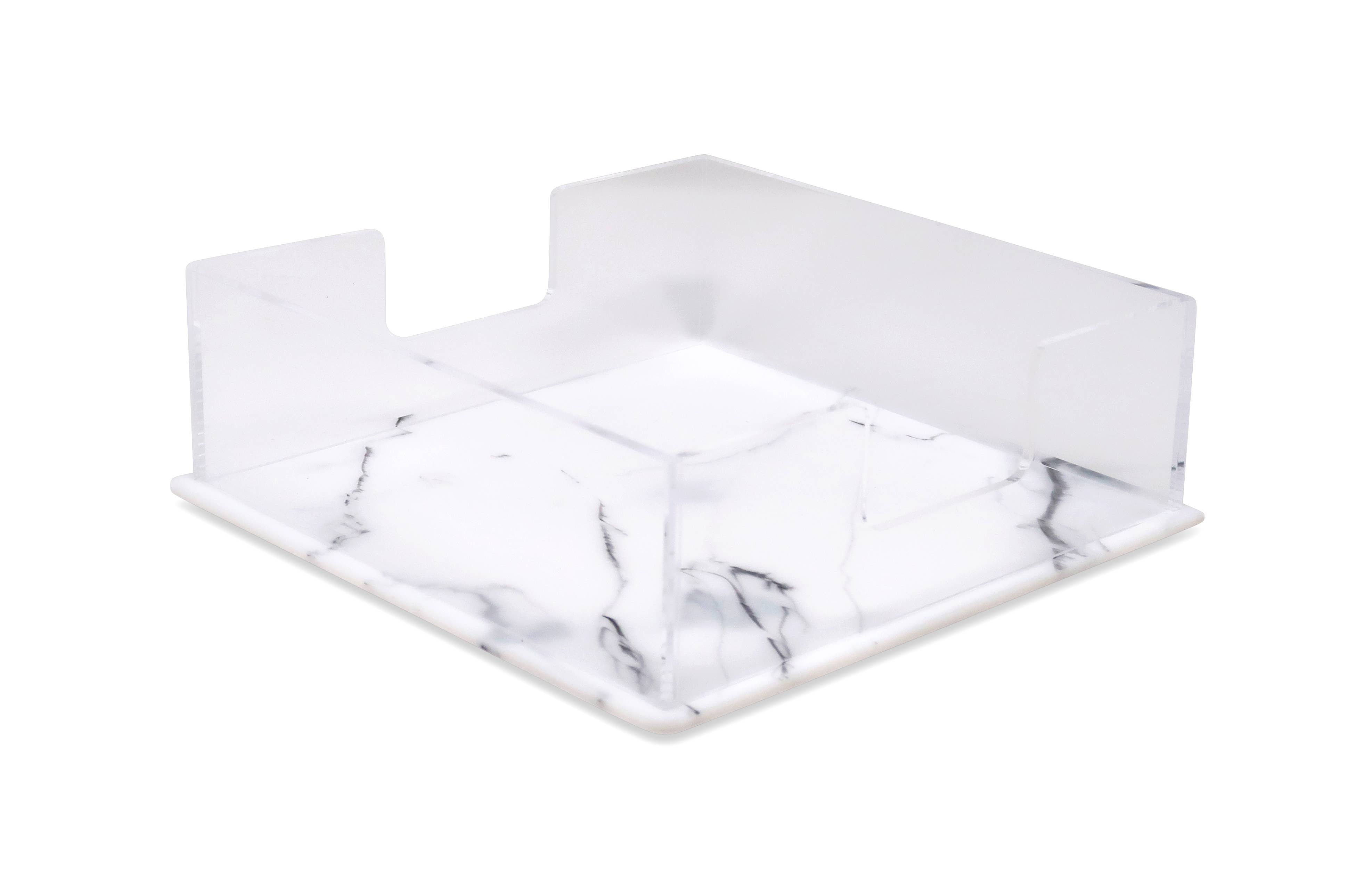 VIVIENCE - Wholesale Napkin Holder - Acrylic Square Napkin Holder with White Base, 8"L
2