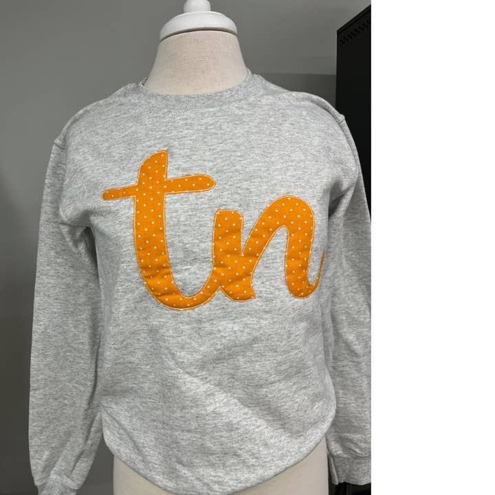 Appliqued Embroidery State Script Polka Dot-All States Avail for wholesale by Aluminum Petunias