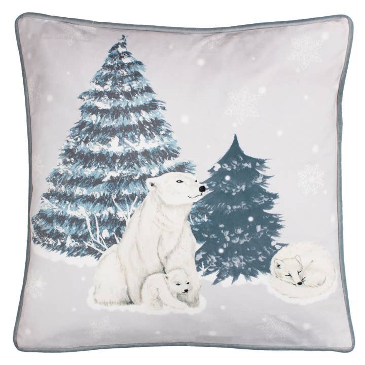Arcticus Arctic Animal Cushion Blue for wholesale by Riva Home