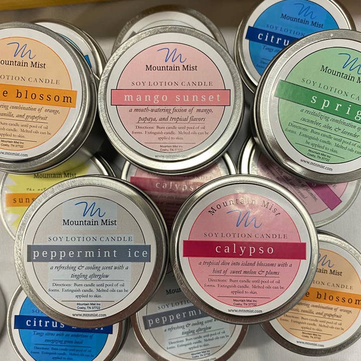 Soy Lotion Candles for wholesale by Mountain Mist