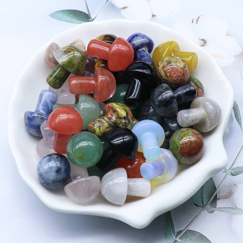 Gypsy Soul - Wholesale Spiritual Stone/Crystal - Mini Crystal Mushroom Gemstone - Assortment 24 Pcs3