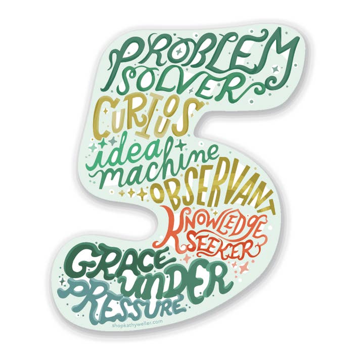 Sticker Ennéagramme 5 L'individualiste pour la vente par Kathy Weller Art+Ideas