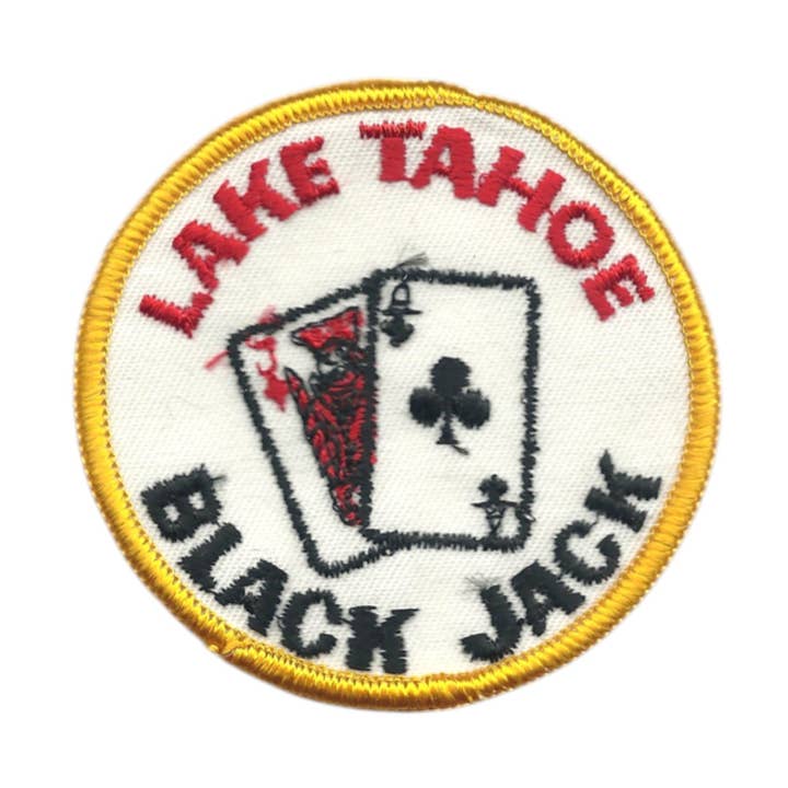Vintage LAKE TAHOE Blackjack Andenken Bestickter Aufnäher ZUM AUFNÄHEN - TAHOE-17 für den Großhandel von Happy Wood Products