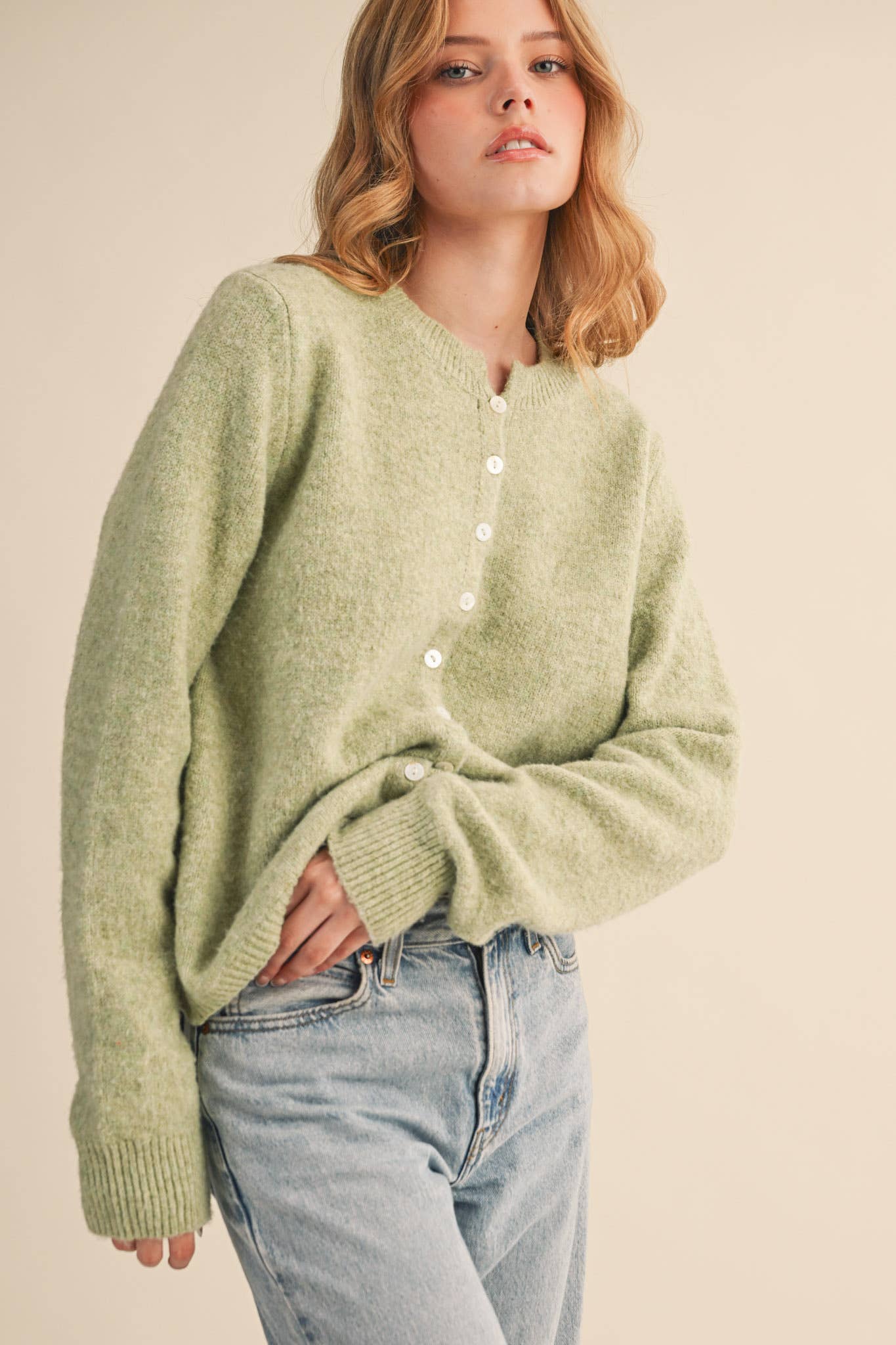 &MERCI - Wholesale Cardigan - Women's - MARLED KNIT SWEATER CARDIGAN MSW112482