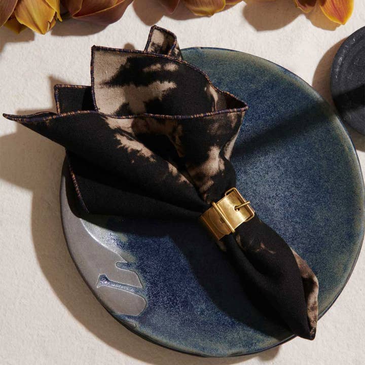 ATELIER SAUCIER - Vendita all'ingrosso Tovaglioli da tavola in stoffa - Set di 4 tovaglioli in lino After Dark1